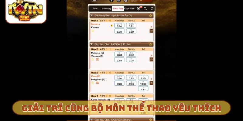 Giải trí cùng bộ môn thể thao yêu thích